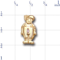 A3415 14K BOY SLIDE WITH DIAMOND CENTER 
